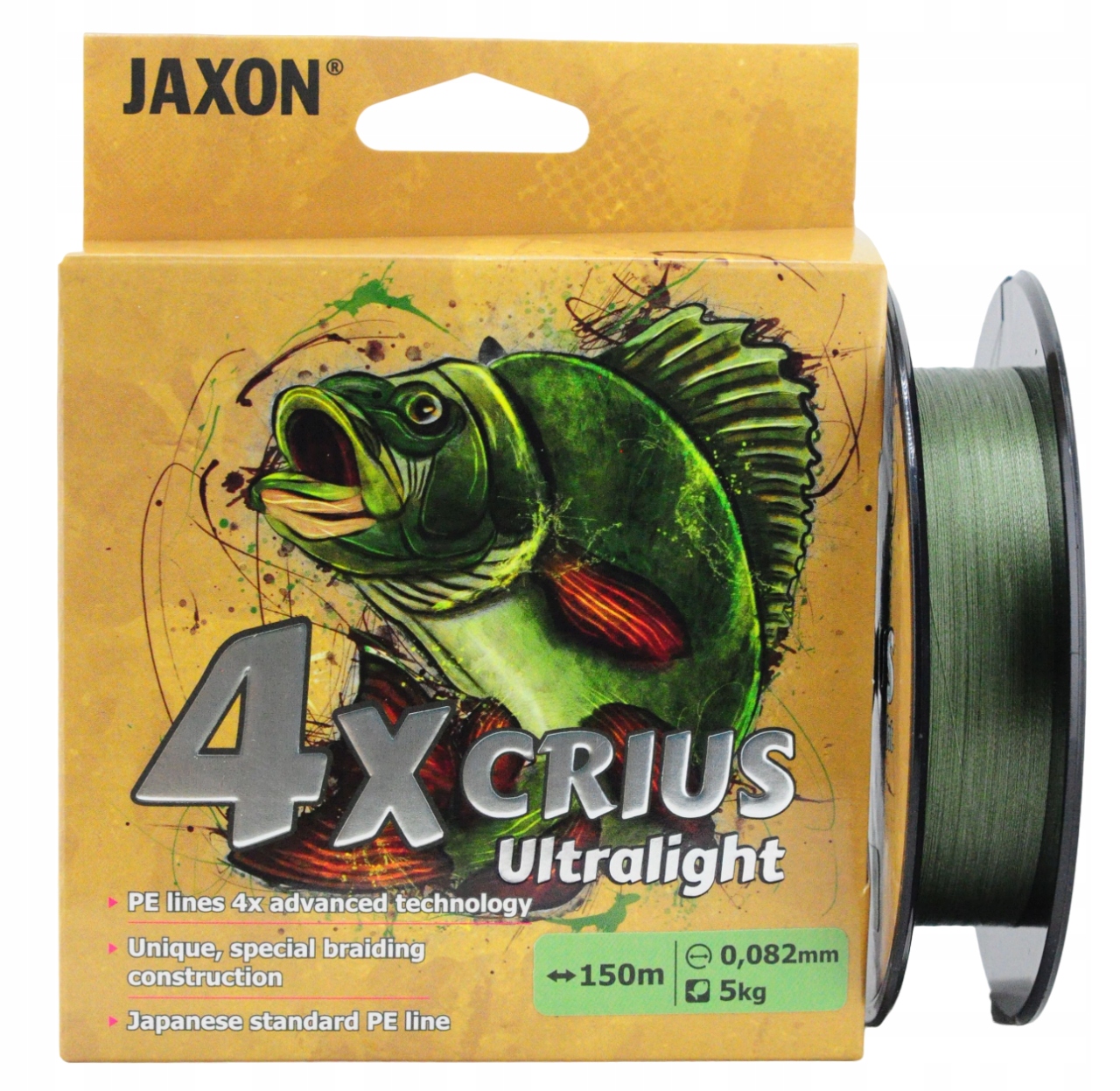 Plecionka Jaxon Crius 4X Ultralight Army Green 0,082mm 150m 1szt