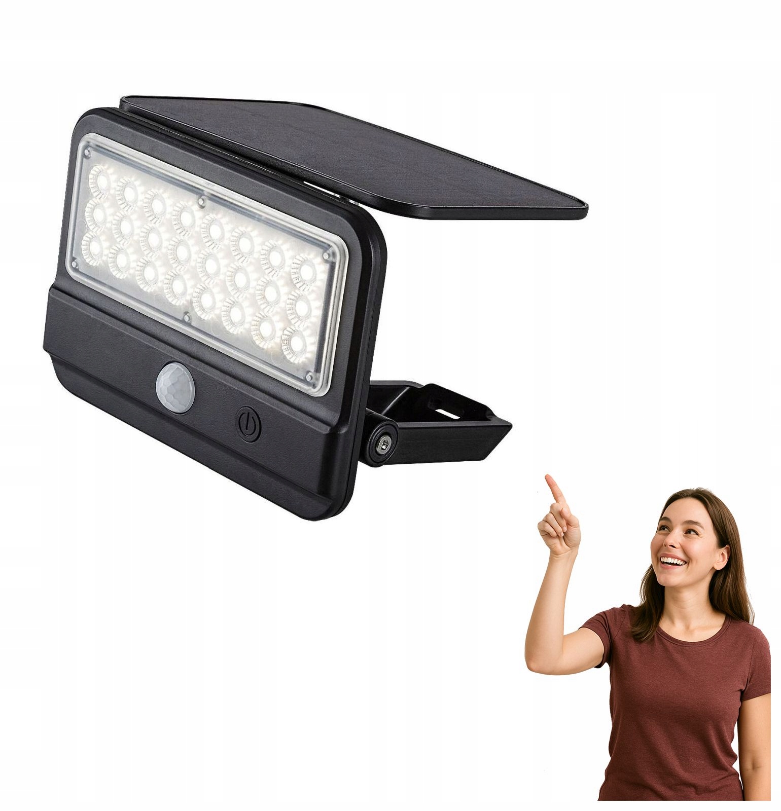 Solární zářič s Led senzorem 7W Flaxton 77040 Rabalux