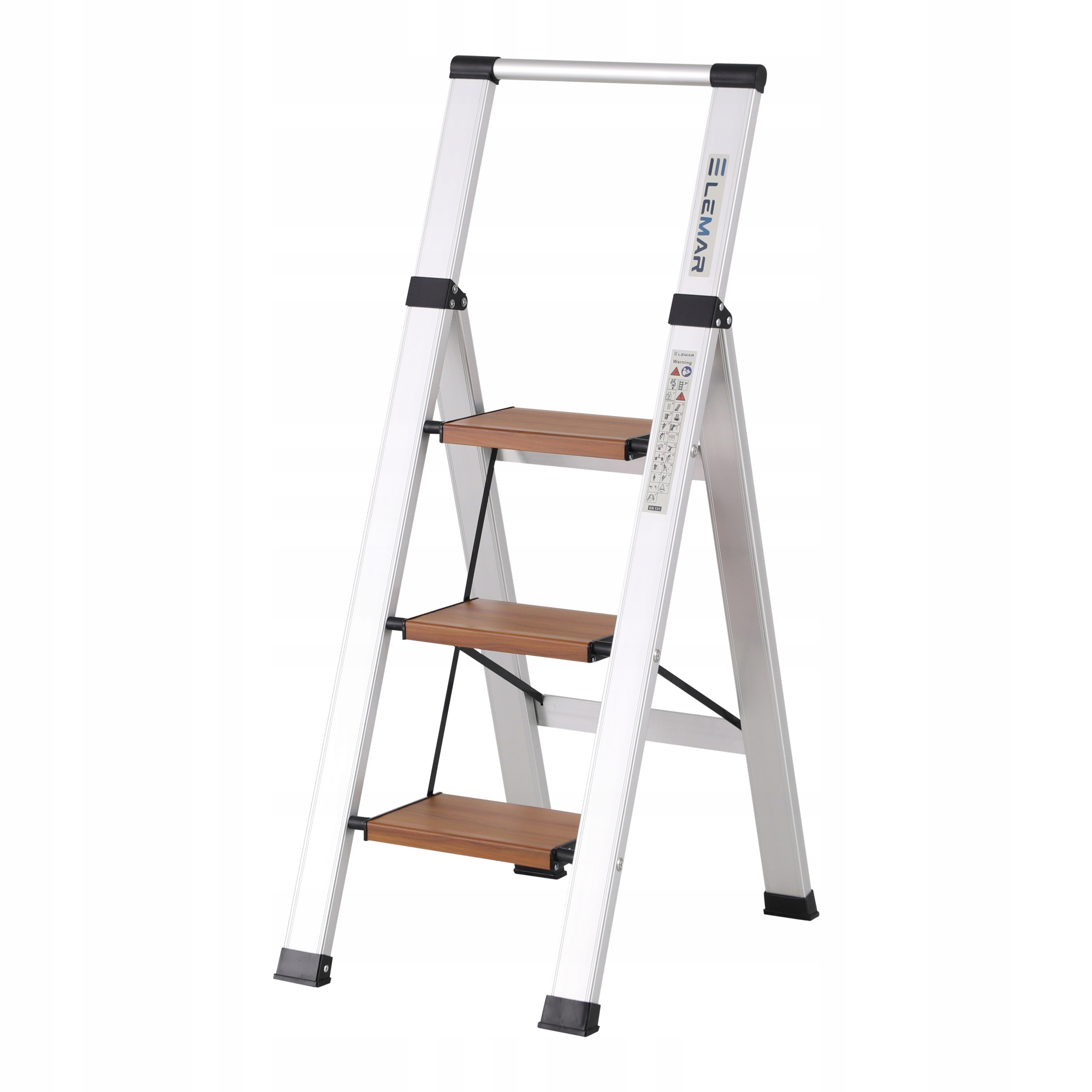 Žebřík 3-stupňový hliníkový skládací Slim Space Lemar 030303