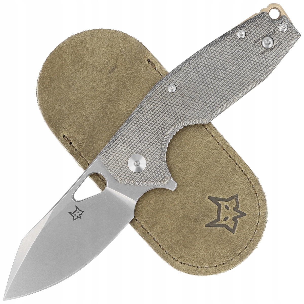 Nůž Fox Yaru Green Micarta, Stonewashed M398 od Jespera Voxnæse