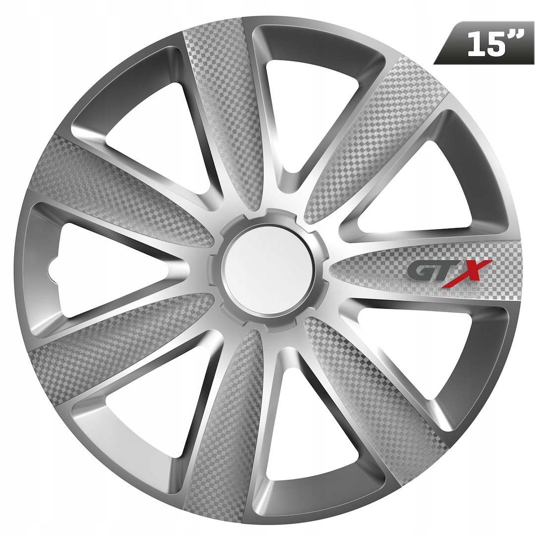 Poklice Gtx carbon silver 15", 4 ks