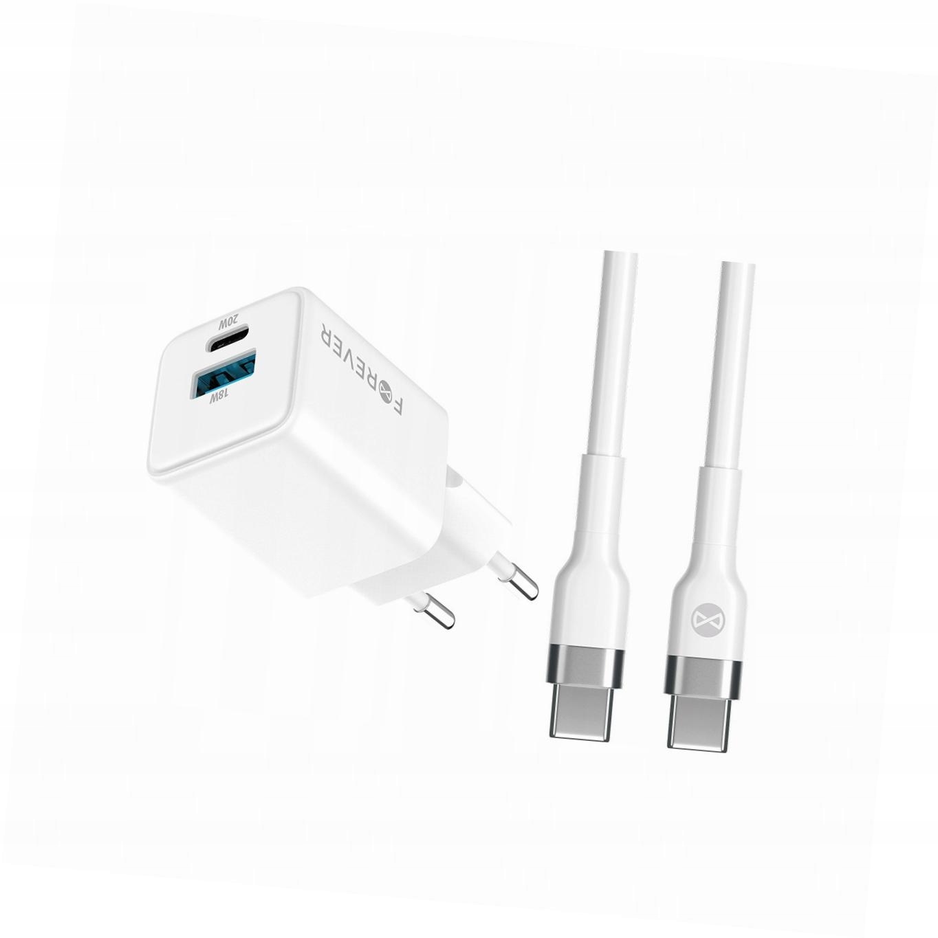 Szybka ładowarka GaN 20W 2 wejścia Usb i Usb-c z kablem do Oppo A57s