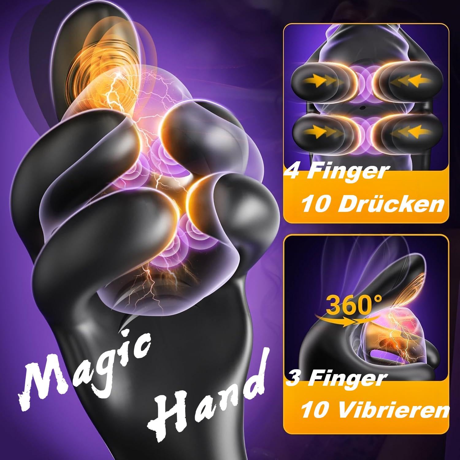 MAGIC HAND Masturbator Elektryczny Dla Mężczyzn 10 Trybów Wibracji i Ucisku — miniatura 2