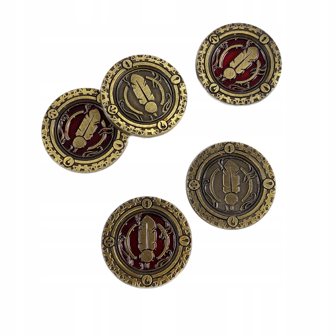 ŻYWIOŁ POWIETRZA ZŁOTA METALOWA MONETA 1 SZT LARP Producent RGFK