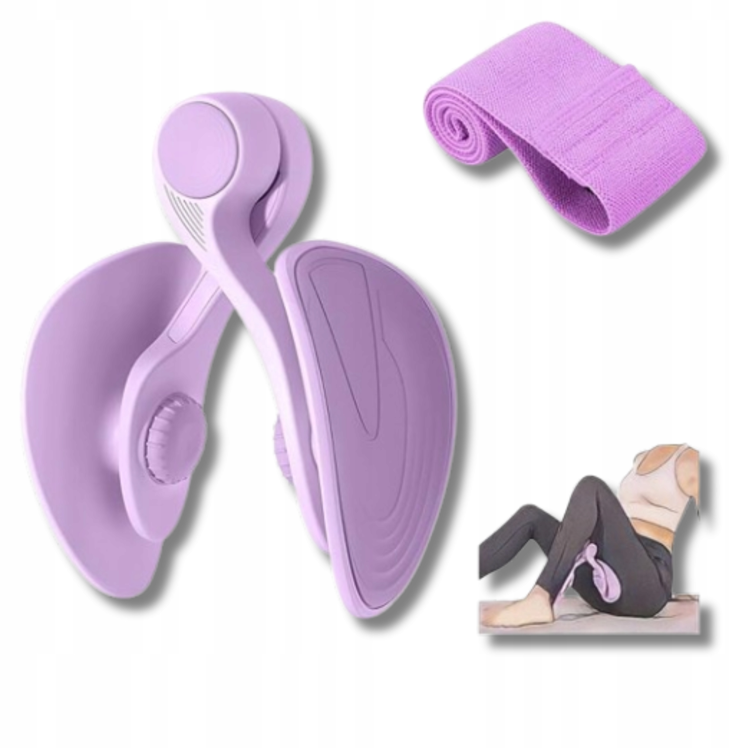 Motýlek do cviků Miesní pánevní dno Ud Ramena Fialová s páskou