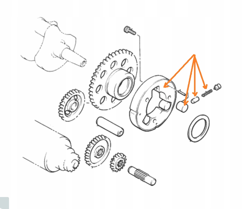 YAMAHA XZ 550 82-83 SPRZĘGŁO JEDNOKIERUNKOWE ROLKI Producent Vinse