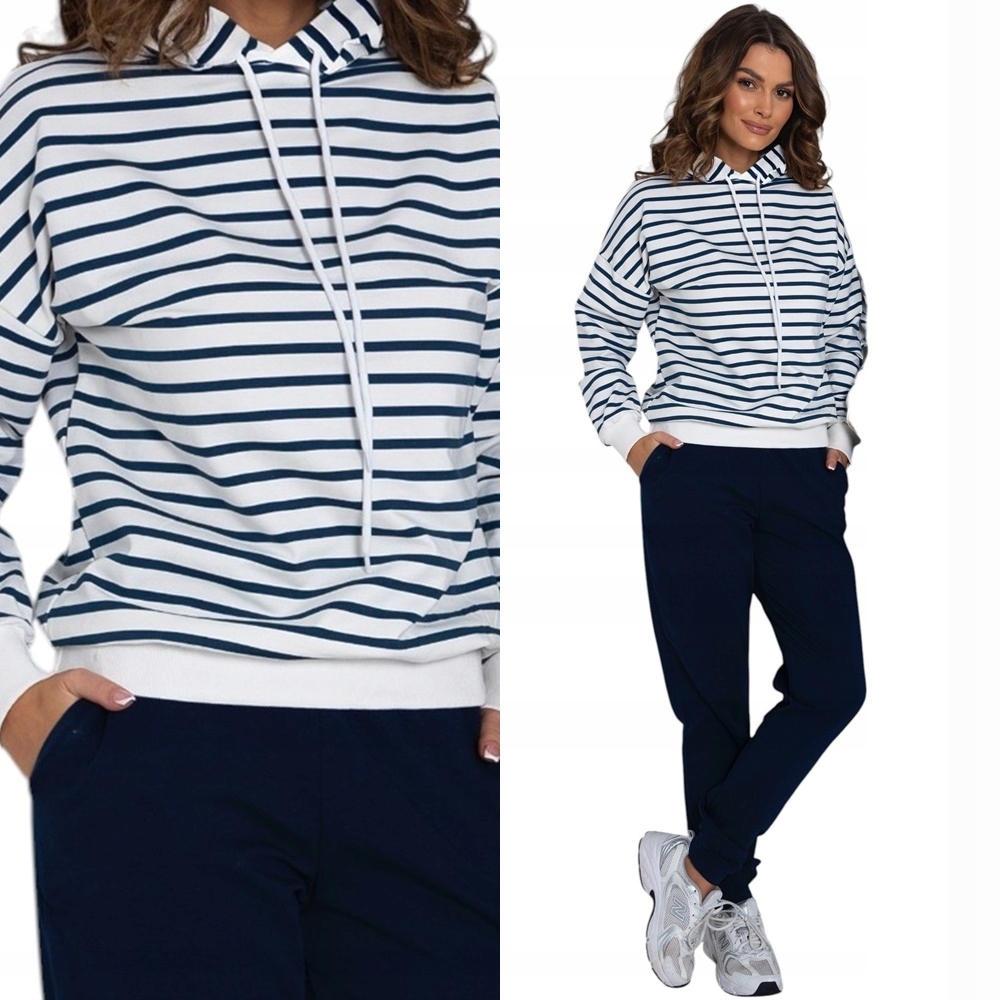 Dámská Teplákovka tepláková souprava s kapucí M 38, tmavě modrá