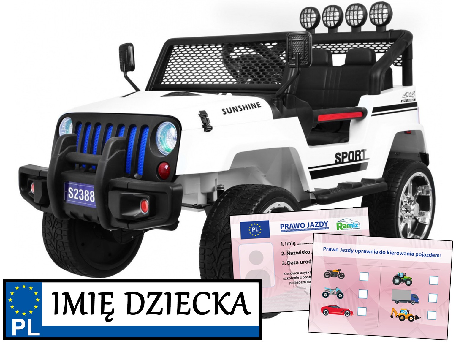 samochodzik terenowy elektryczny Raptor Drifter pilot 4x4 mocne silniki