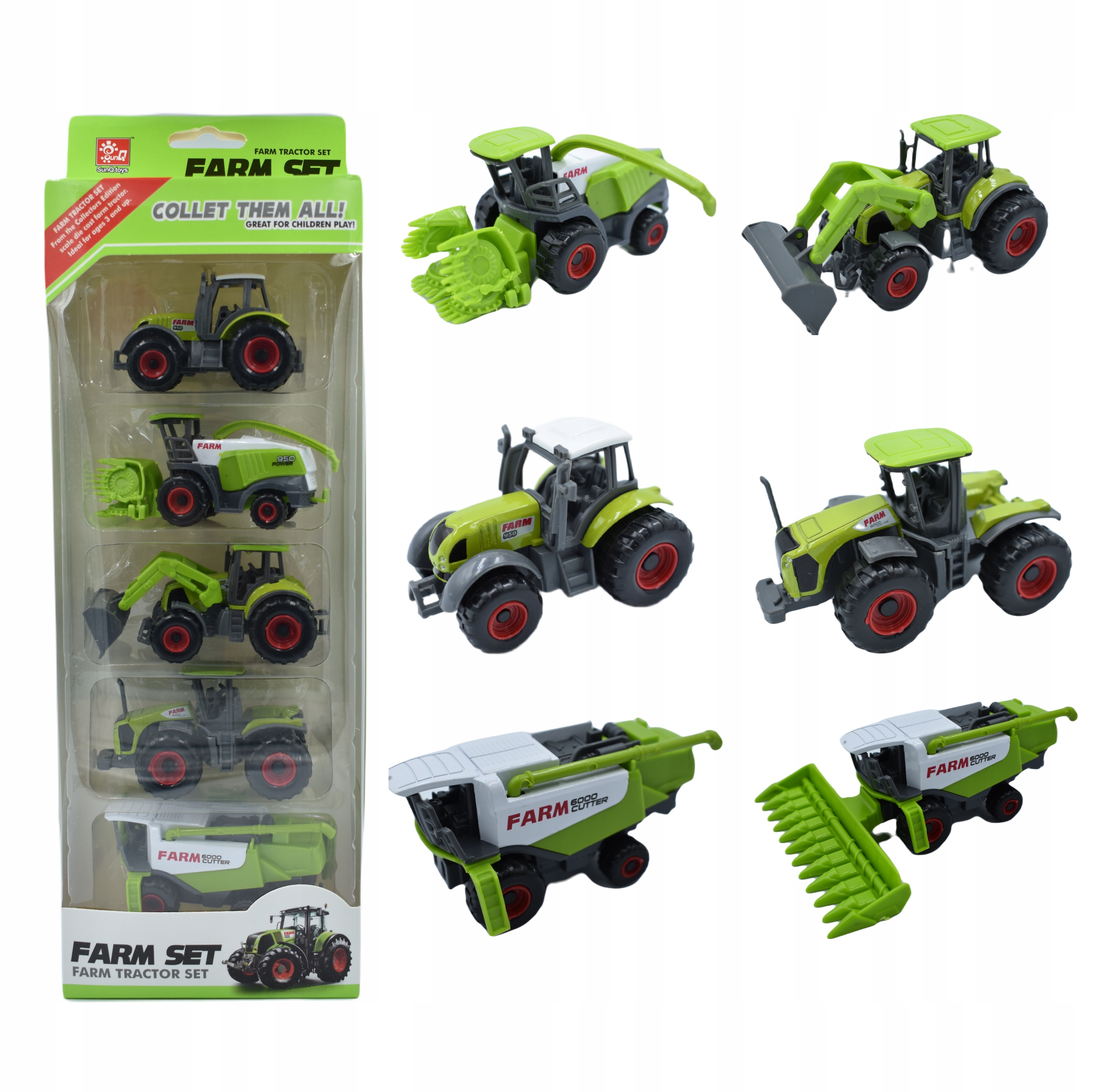 

Ciągnik Traktor Kombajn Zestaw Rolniczy 5w1 Farma