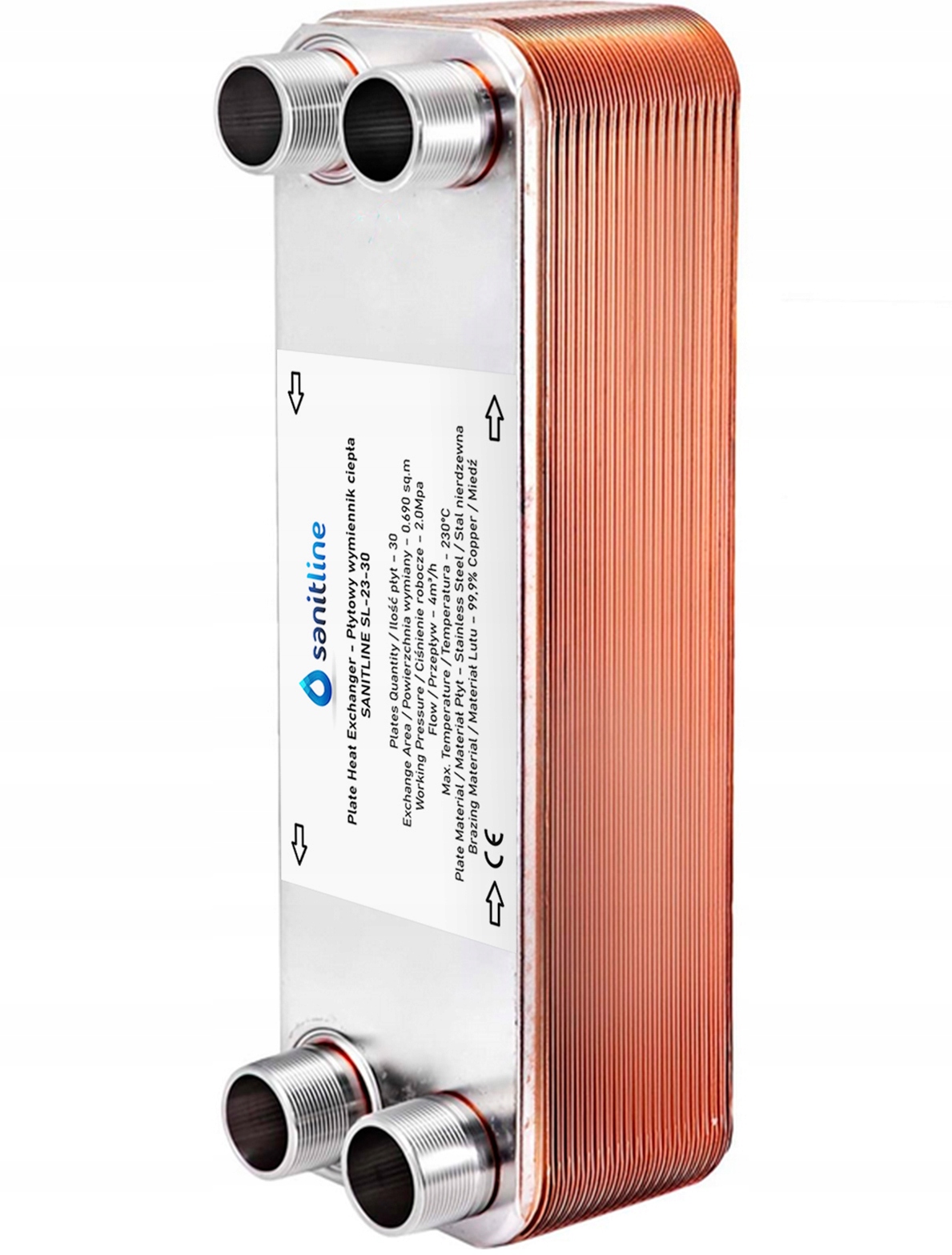 Výměník Tepla Sanitline 30 Deskový 30 kW 4x 3/4" Palce