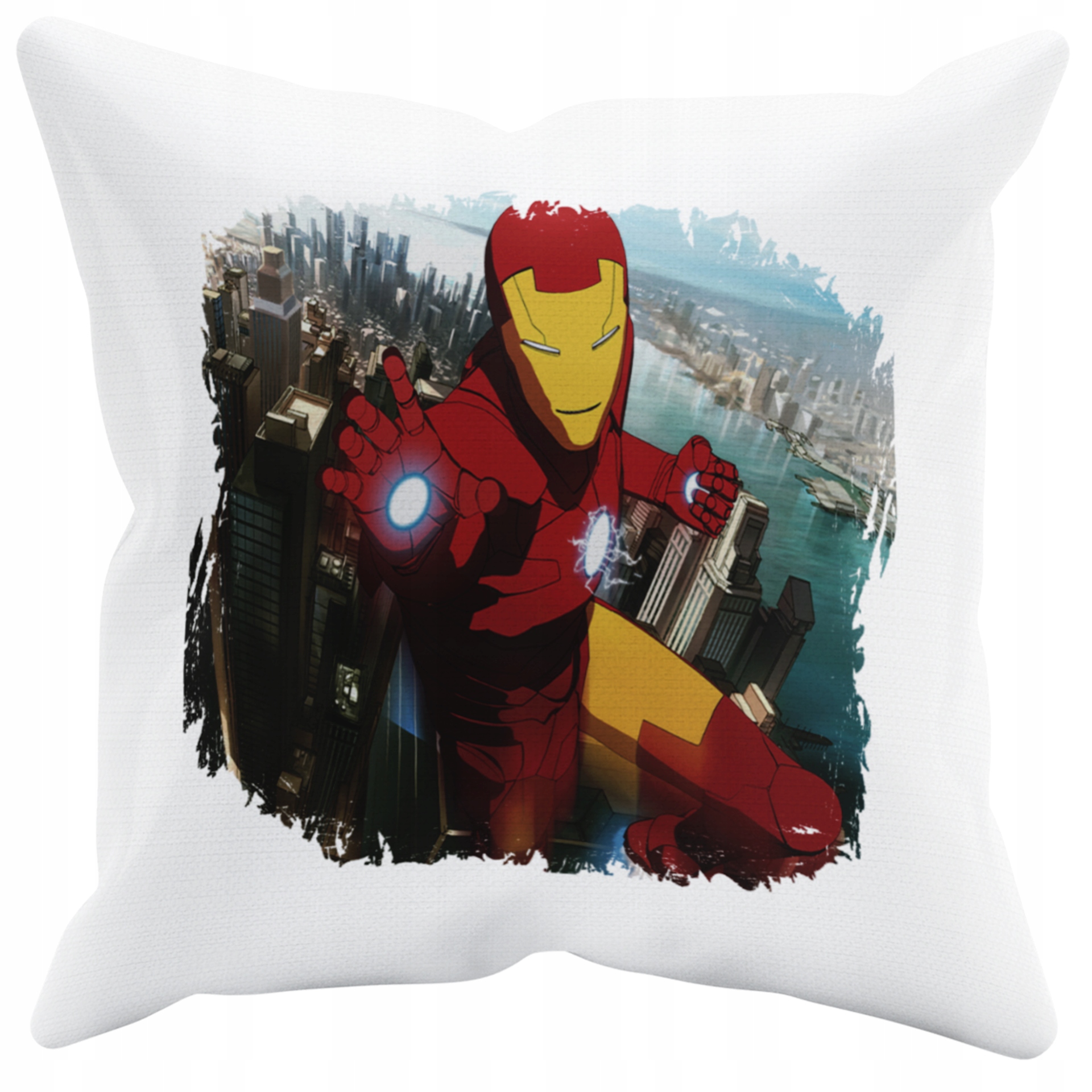 POSZEWKA NA PODUSZKĘ JAŚKA DO PRZEDSZKOLA IRON MAN + IMIĘ GRATIS Kolor dominujący biel