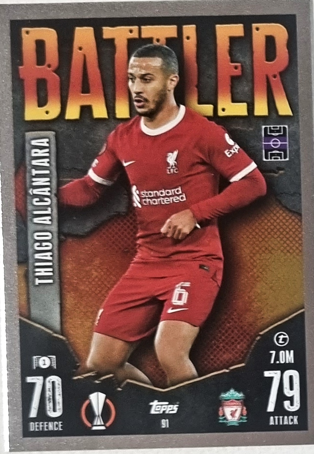 Topps Match Attax 2023/2024 Battler 91 Thiago Alcantara