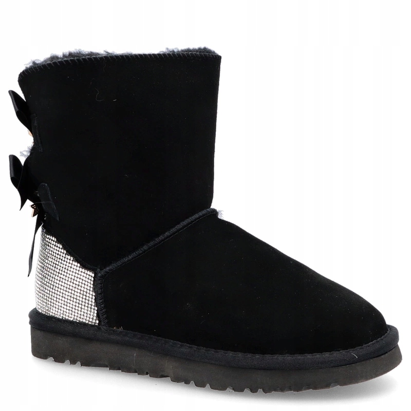 Stylové sněhule s mašličkami Scaviola S-314 Černé 41