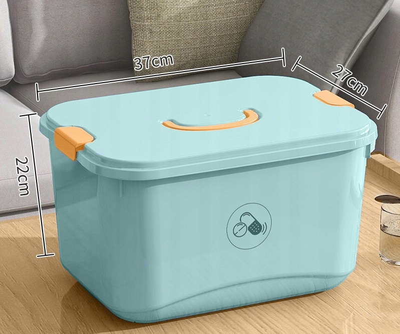 ORGANIZER POJEMNIK LEKI KASETKA APTECZKA NIEBIESKA ZAMYKANA AP7 Liczba przegródek na dobę 5