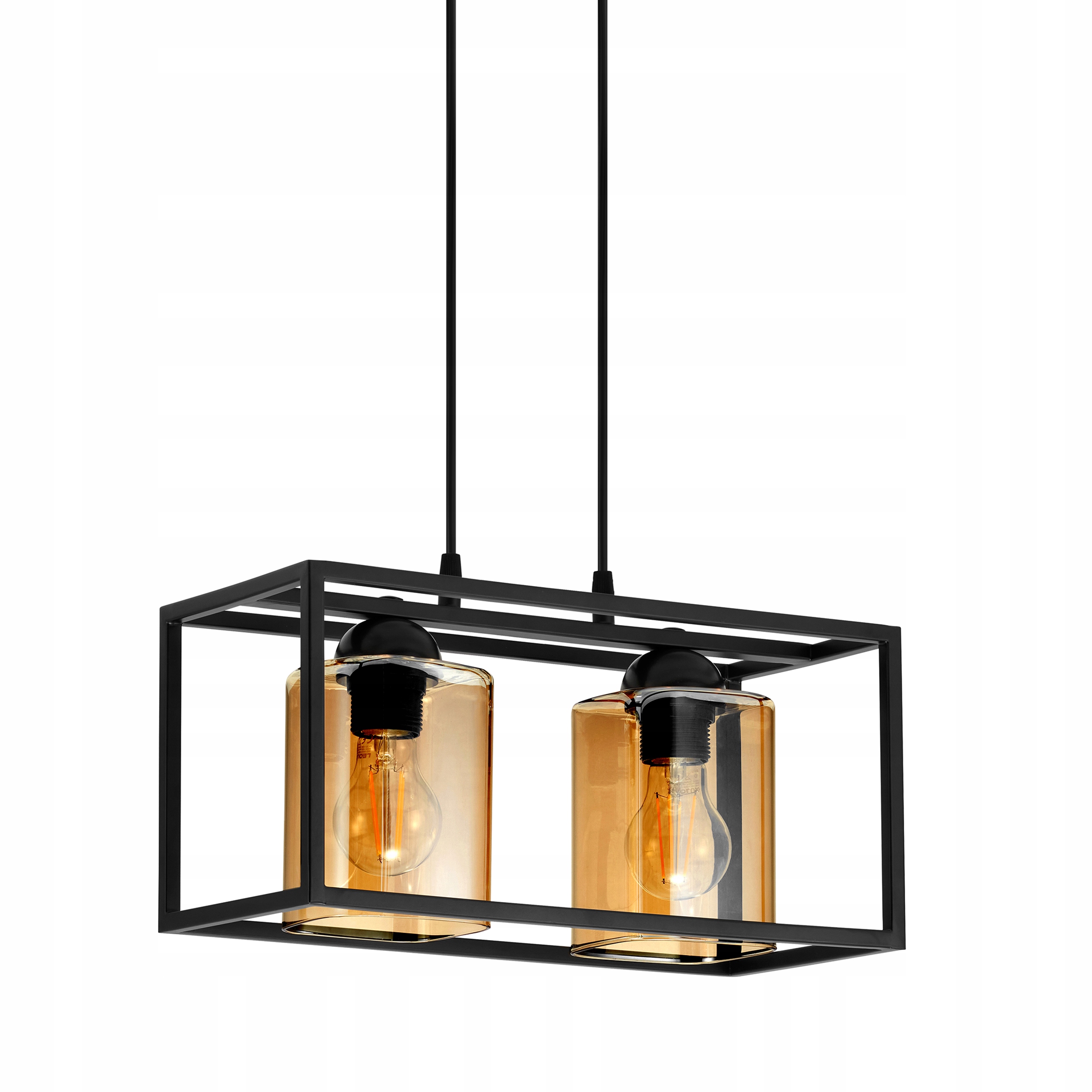 

Lampa Sufitowa Wisząca Żyrandol Czarna 2xE27