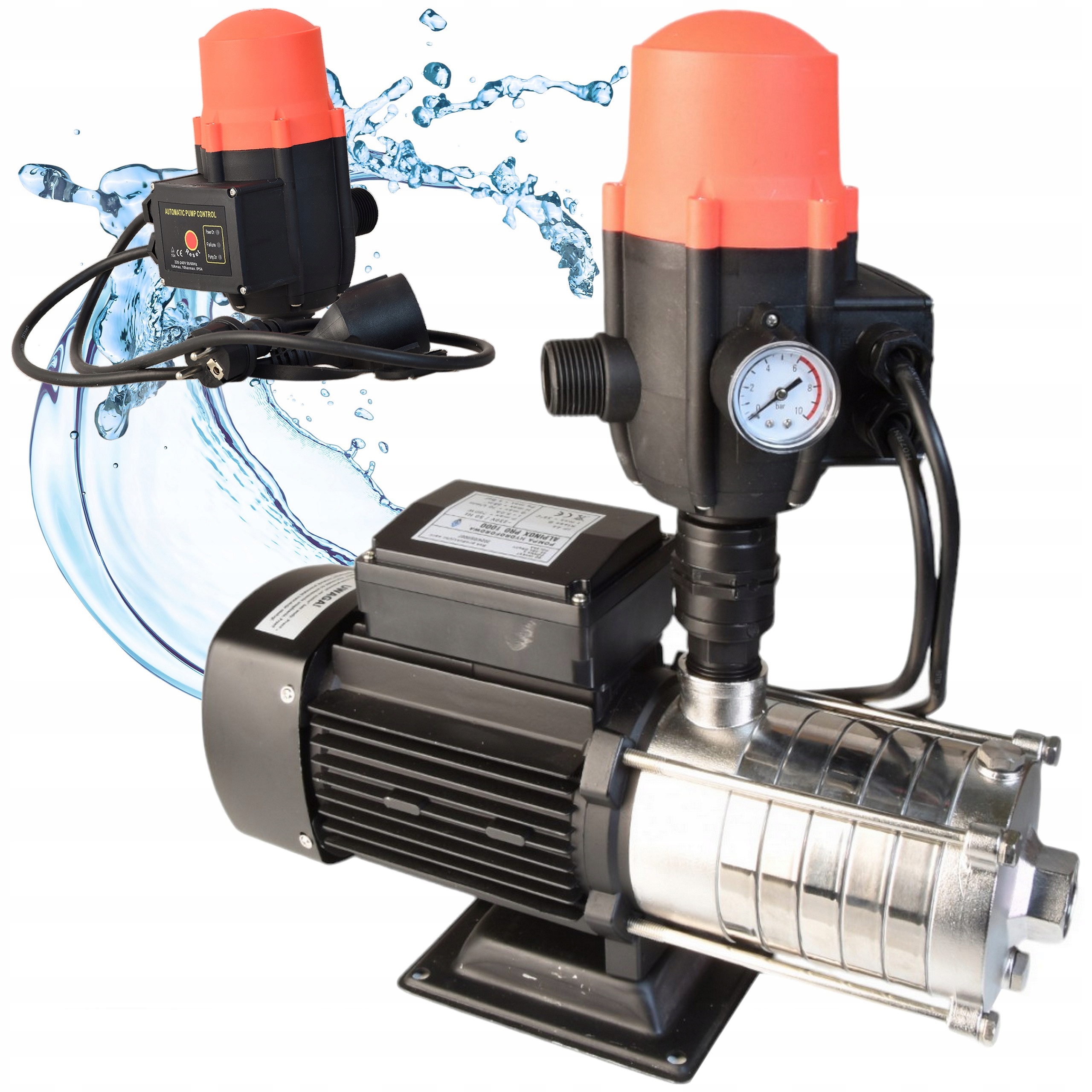Hydrofor Beznádrže Vodná pumpa Inox Premium Vypínač Brio 750 W 4200 l/h