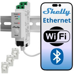 Shelly Pro 3EM 3x120A v2 Matter – 3-fázový merač energie Din Lan WiFi Ct