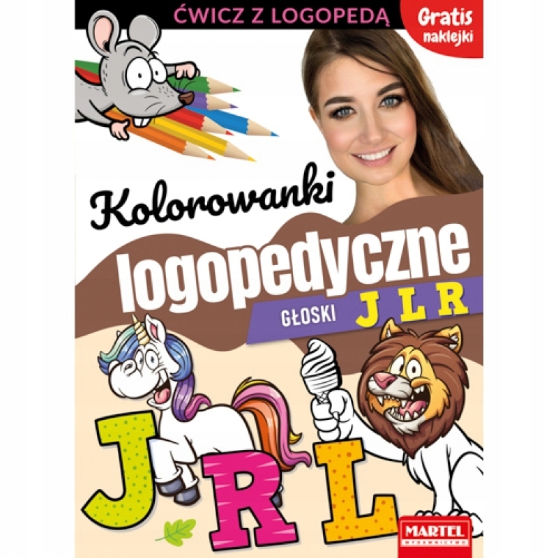 KOLOROWANKI LOGOPEDYCZNE Z NAKLEJKAMI GŁOSKI J L