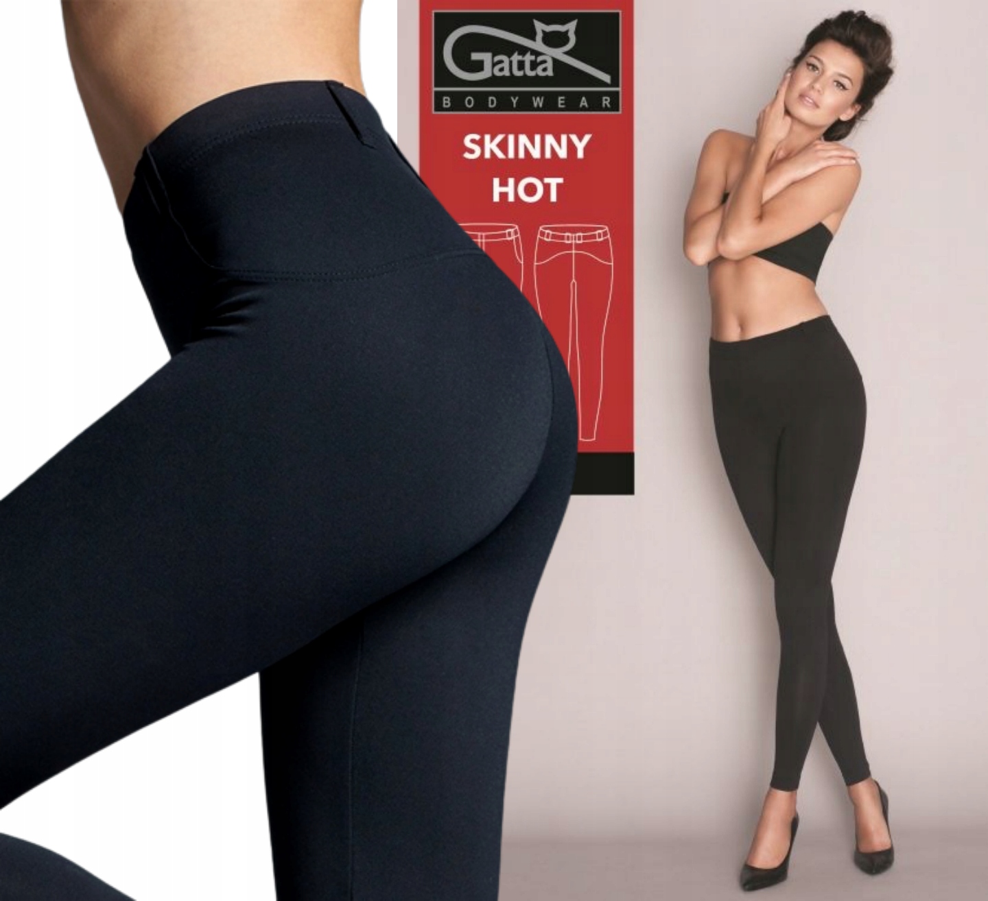 

Legginsy spodnie Gatta Skinny Hot czarne XL