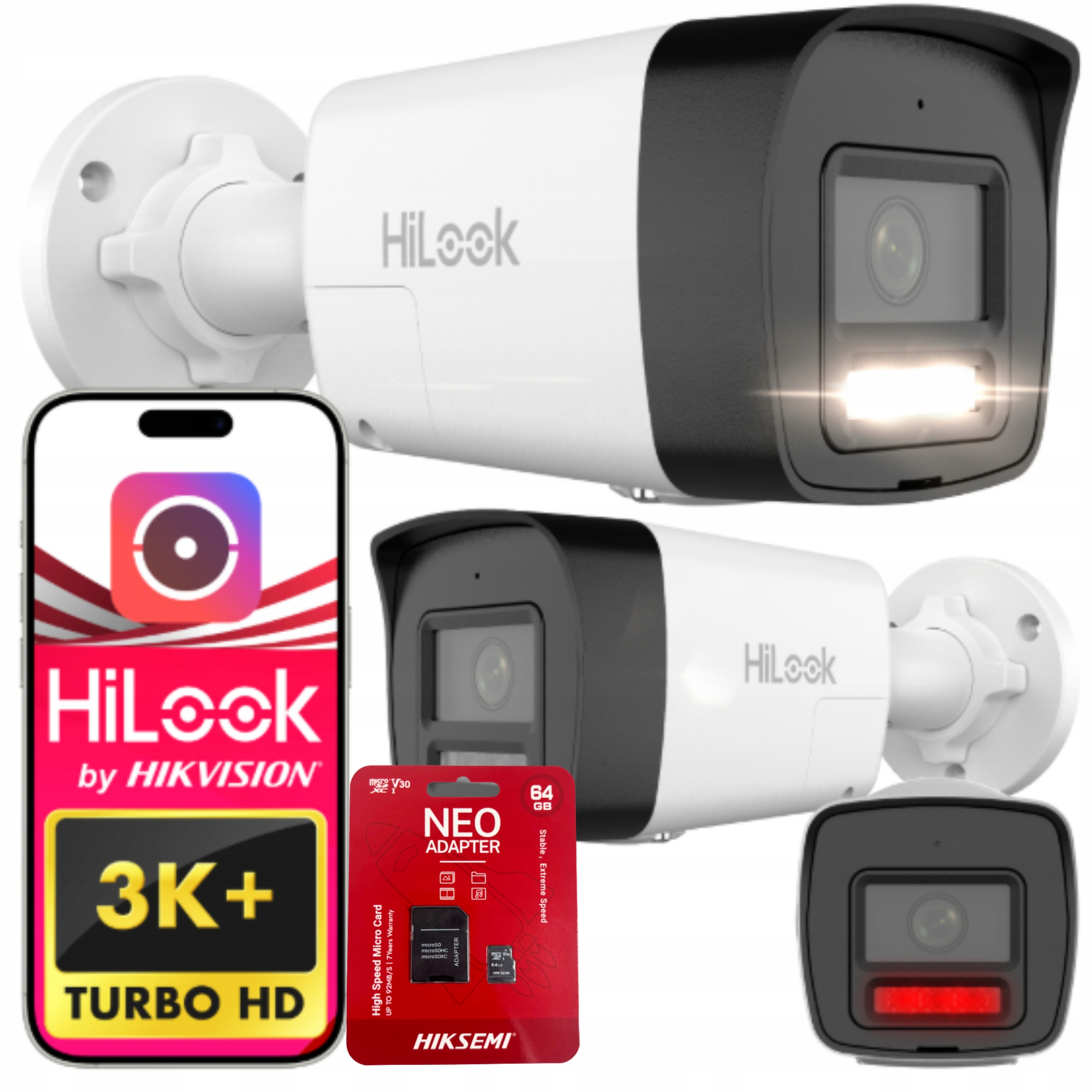Kamera Ip 6 Mpx PoE HiLook by Hikvision IPCAM-B6-30DL/A Mikrofon 64GB