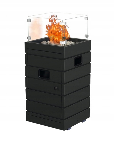 Grill Meister Stylové plynové zahradní ohniště krb 13 kW sklo 90 cm