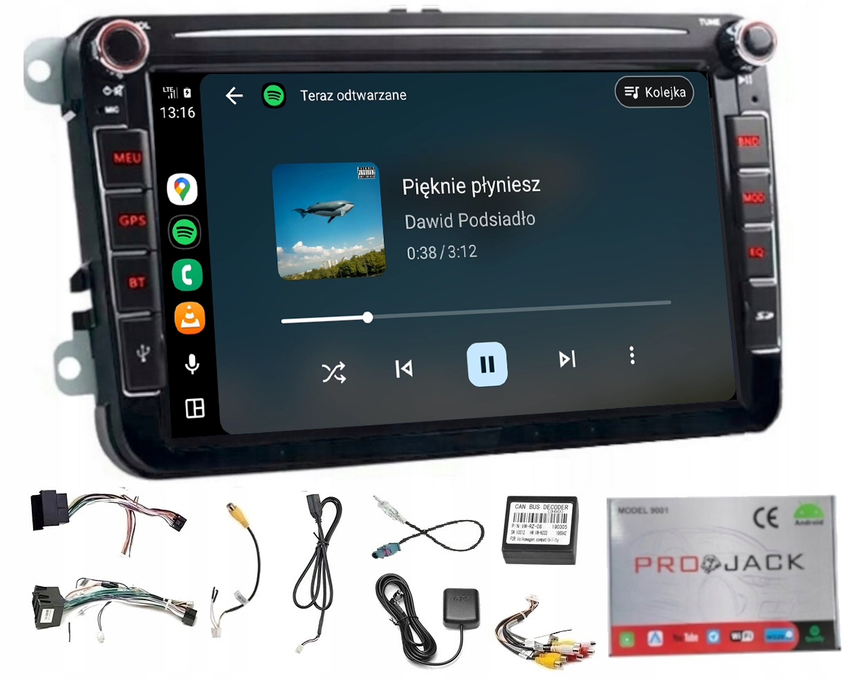 Rádio Navigácia Gps Android Vw Caddy 2004-2020 Carplay Wifi Usb 4/64GB