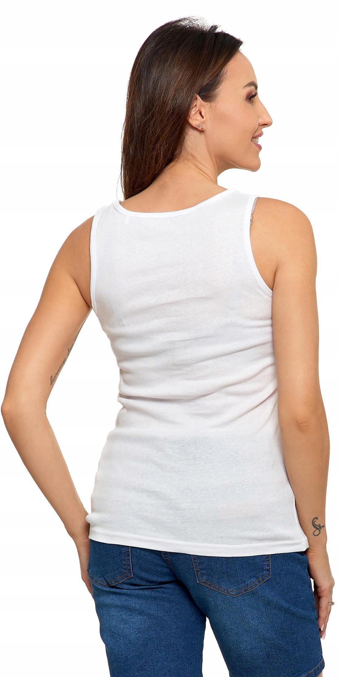 Top damski podkoszulka na RAMIĄCZKACH bokserka gładka dopasowana MORAJ 4XL Model BD1000 TOP