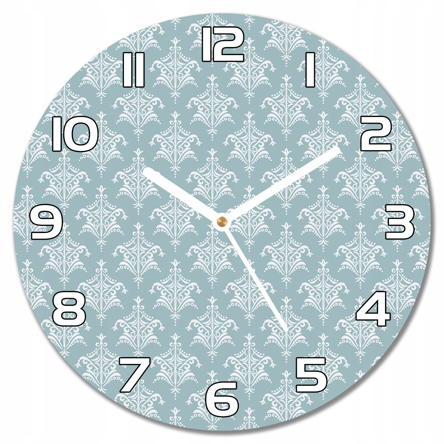 

Ładny zegar na szkle Damask zielony i szary f30