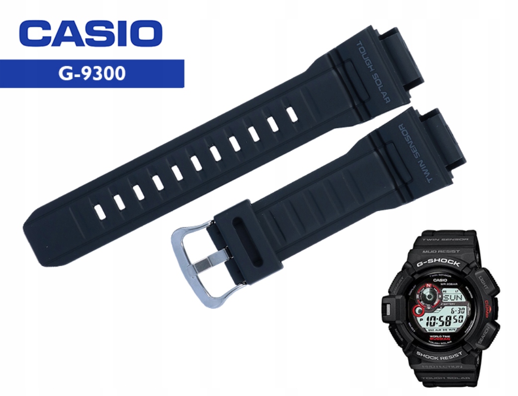 Pásek Casio G-9300 černý Black Originální Gumový