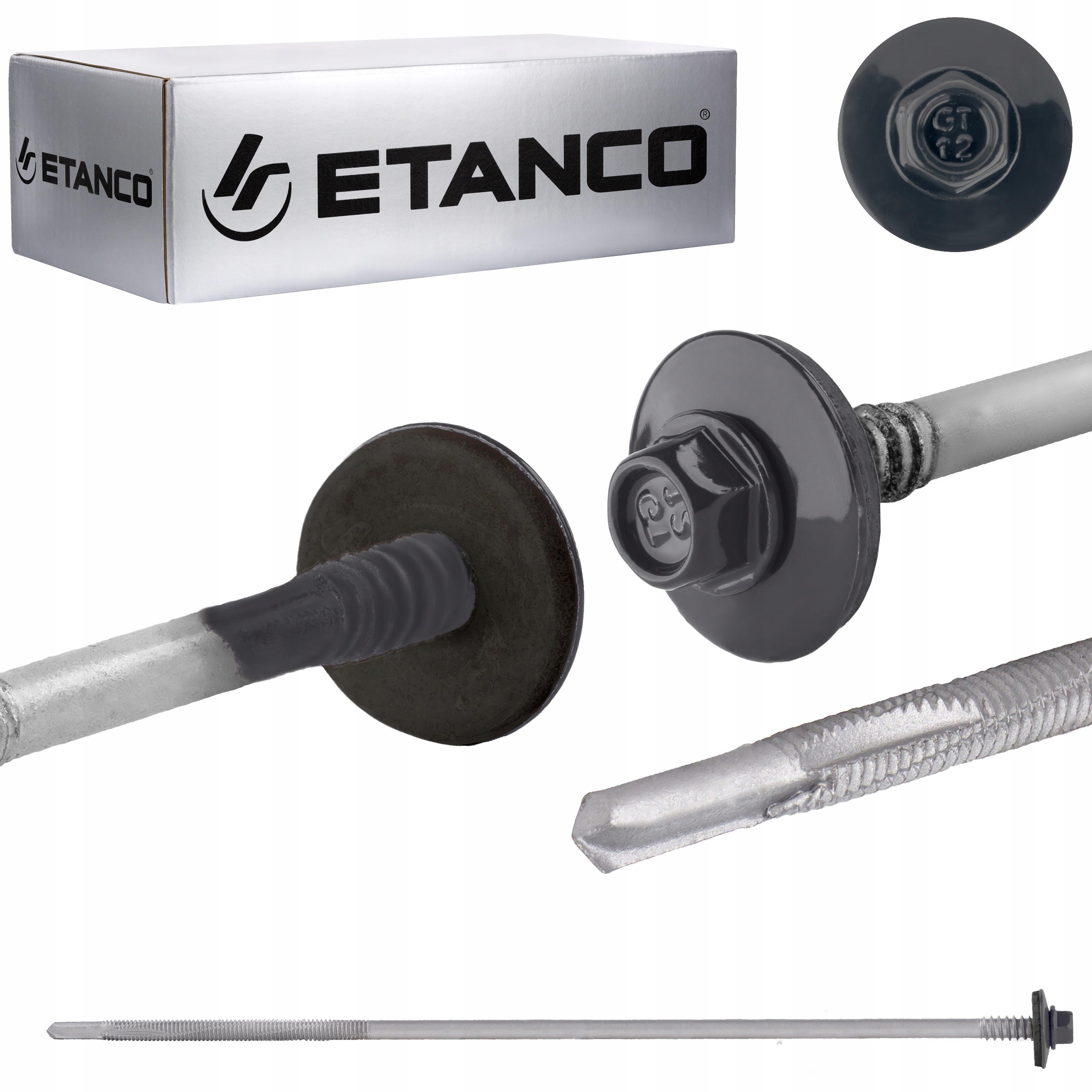 Šrouby do sendvičové desky 230 mm Ral 7016 100 ks pro kov Etanco GTR12