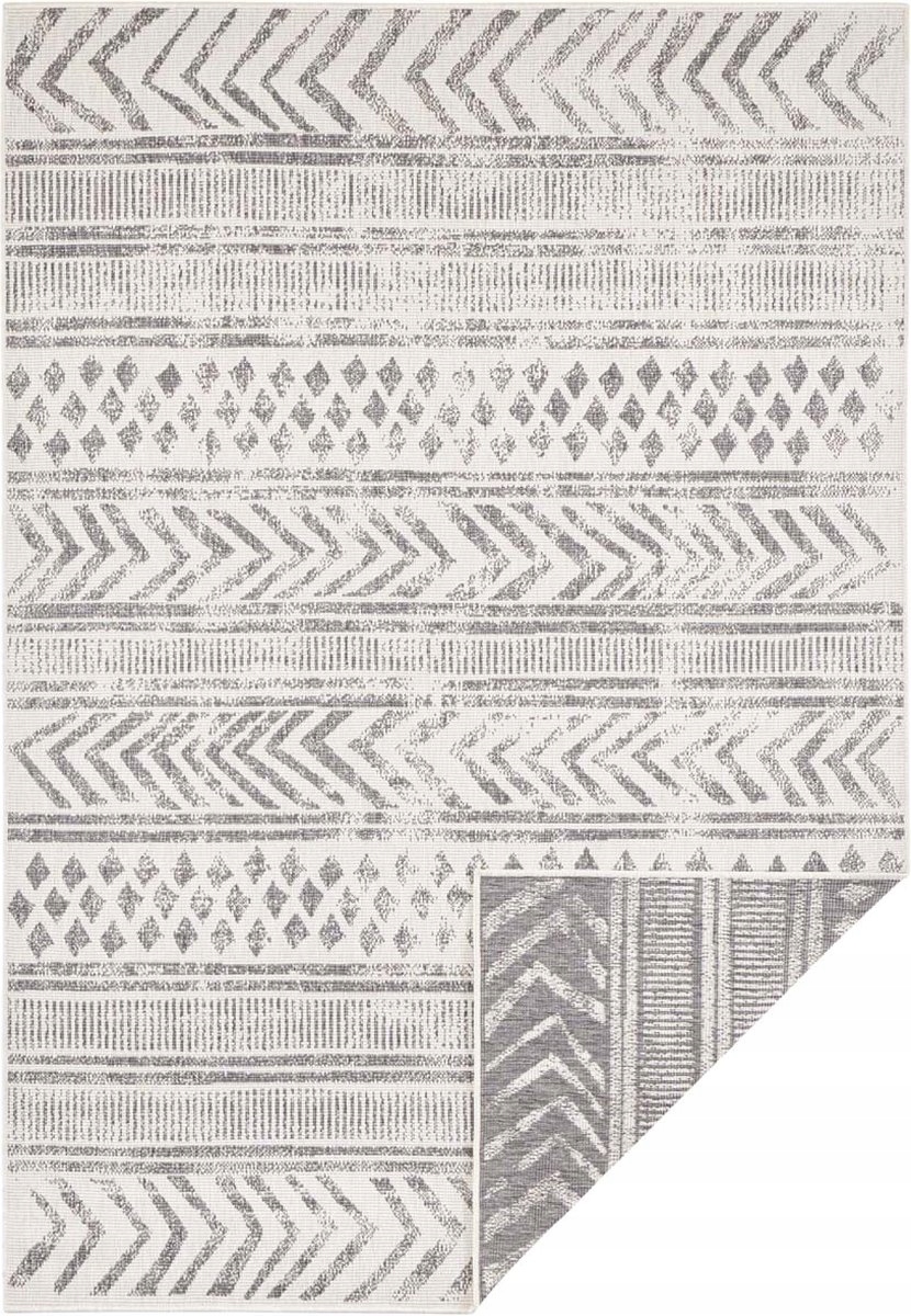 

Szary dywan boho do salonu, płaskotkany 200x290 cm