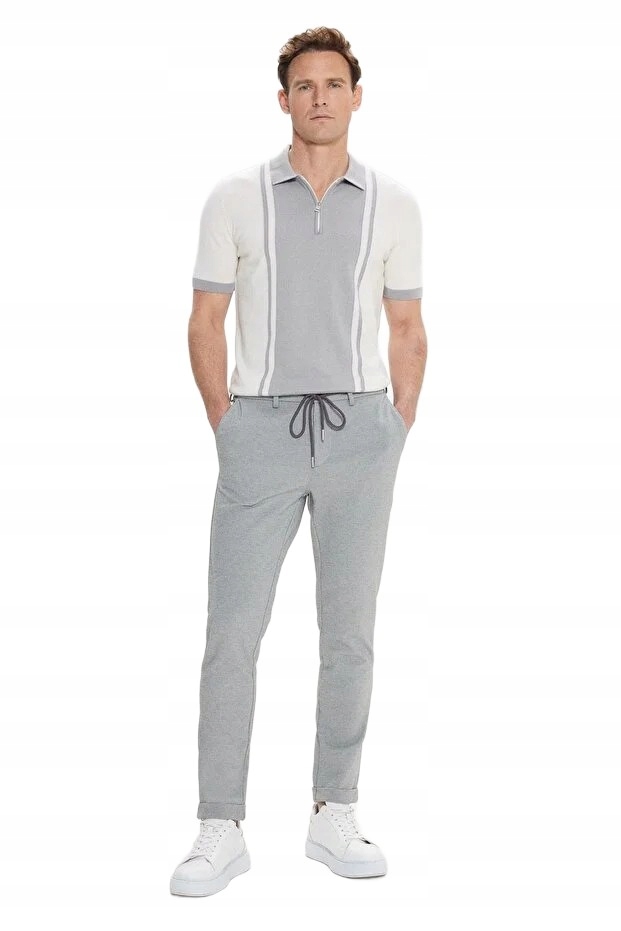 Altinyildiz Classics Pánské Kalhoty Casual Jednoduché Šedé Se Zavazováním 46 5DA