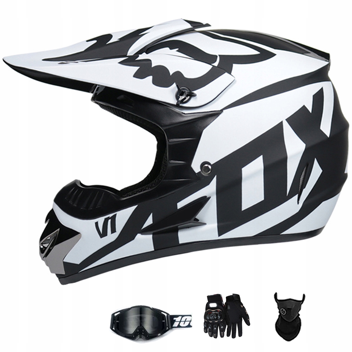 Motocyklová Přilba Lehká Enduro Quada Brýle Rukavice Maska S