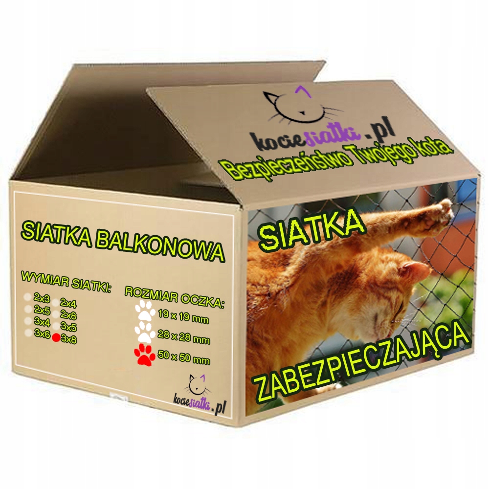 Levně Síťka Na Balkon Okno Holubi Ptáci Pro Kočky 2,5x5