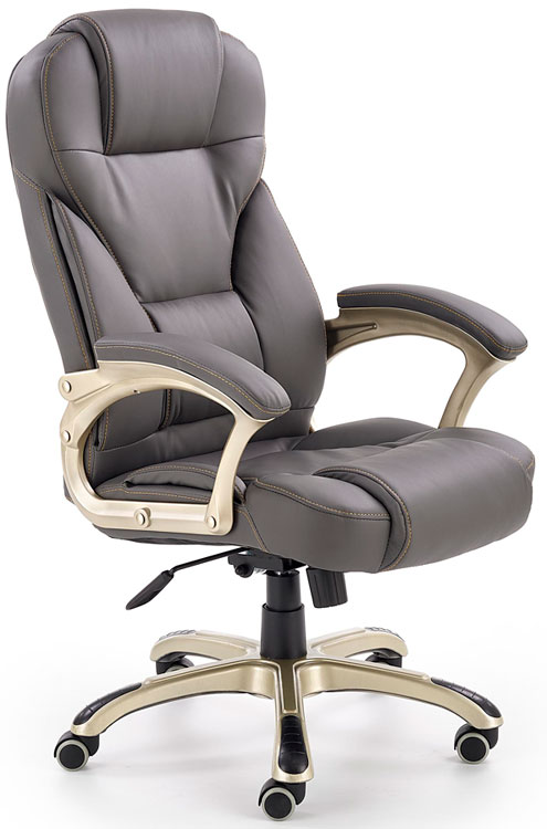 FOTEL BIUROWY OBROTOWY == TAPICEROWANY - POPIELATY Marka Elior