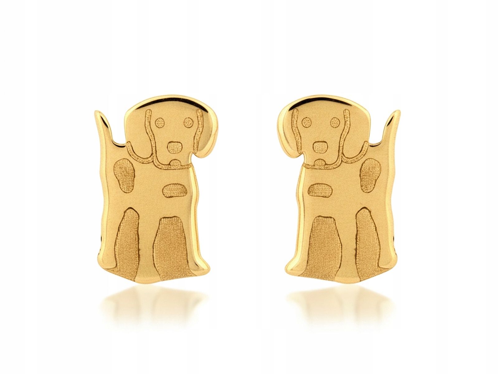 Náušnice Zlaté 585 pejsek u ucha na tyči pro ni