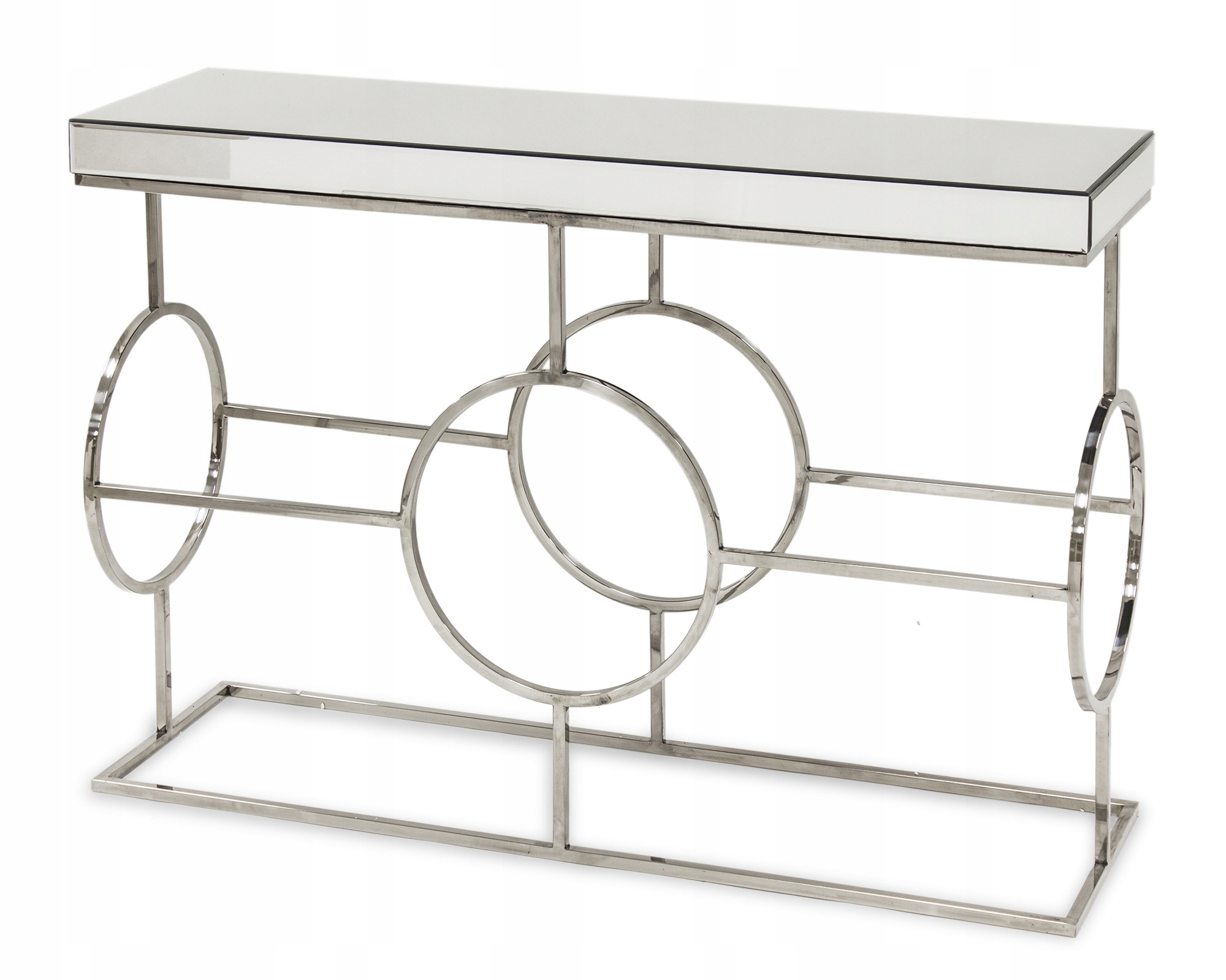 Lustrzana elegancka konsola stolik chrom metal