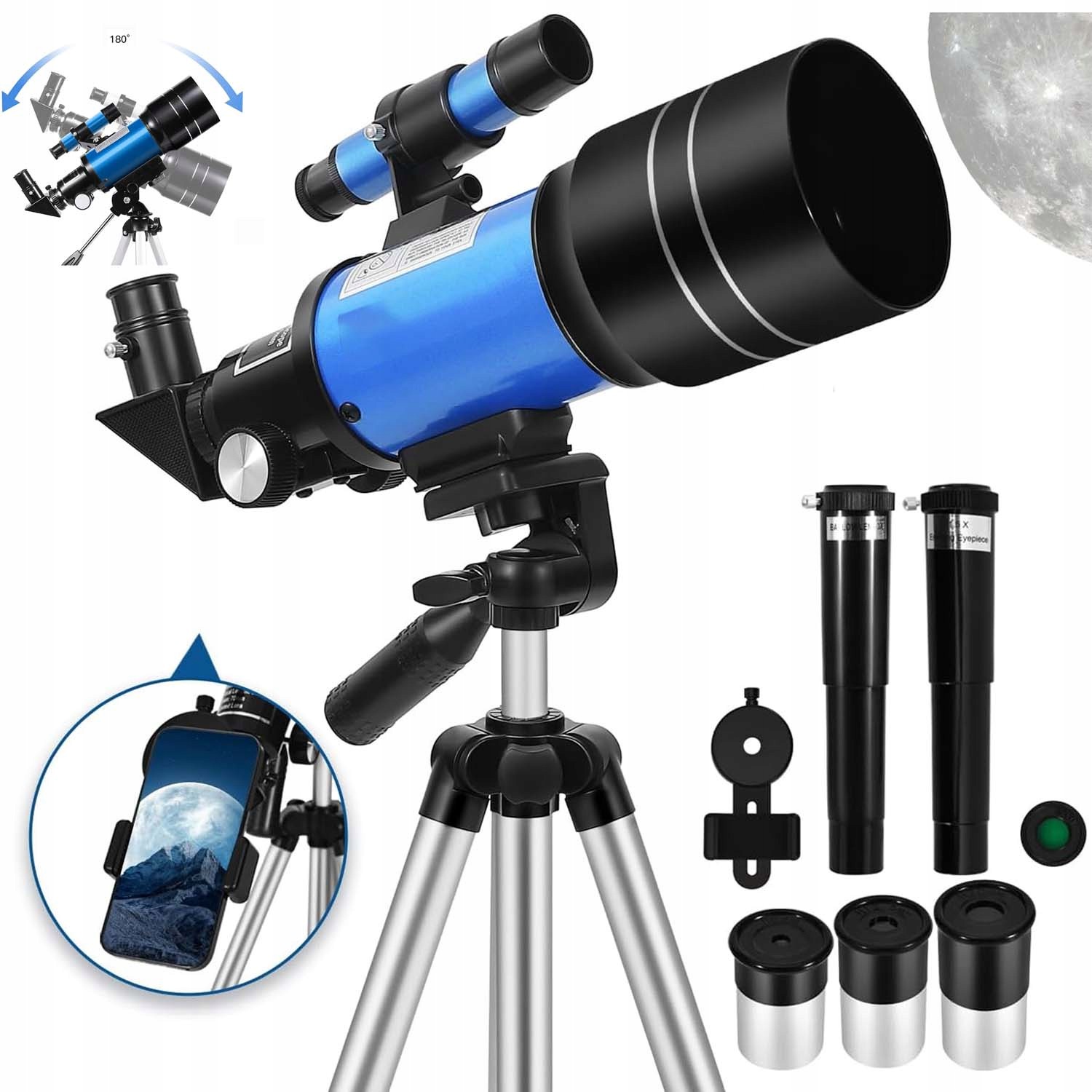 Astronomický Dalekohled 70/300 MM 15-150 X Vzdělávací Sada Pro Děti