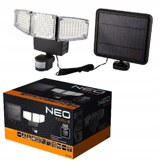 Solárna nástenná lampa trojitá Led 1000 lm 99-089