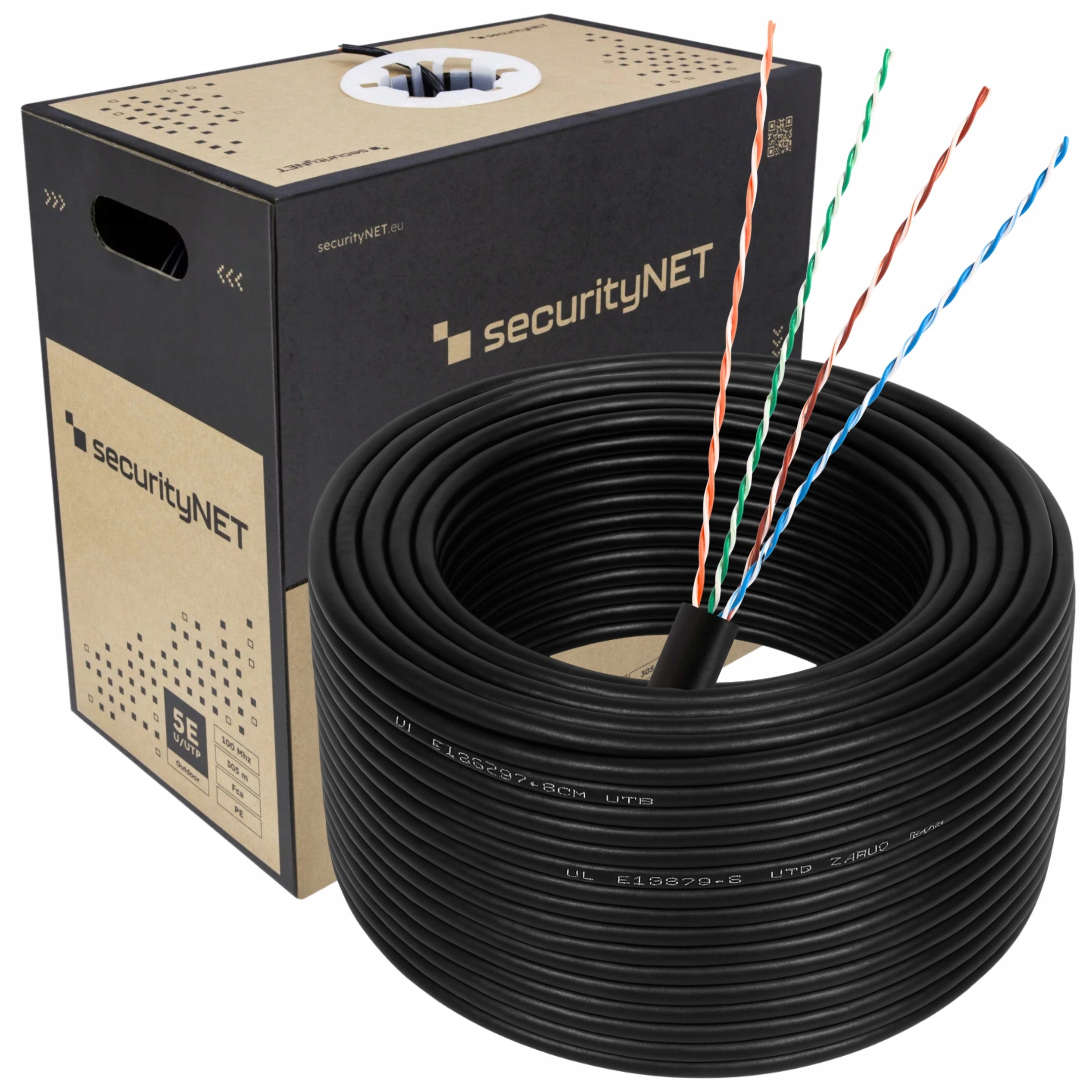 Kabel sieciowy kat.5E teleinformatyczny skrętka Utp SEC5EUTPD305 305m suchy