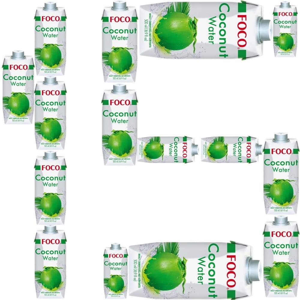Levně 15 x Zdravá Kokosová voda 100% přírodní Zdravá Čistá 500 ml Foco