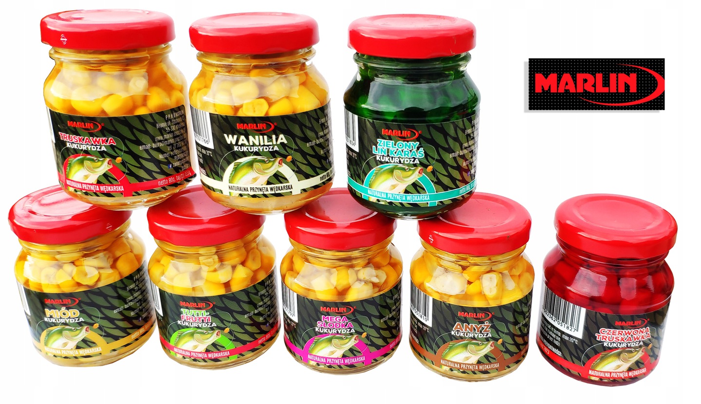 KUKURYDZA MARLIN 80G SŁOIK TRUSKAWKA CZERWONA