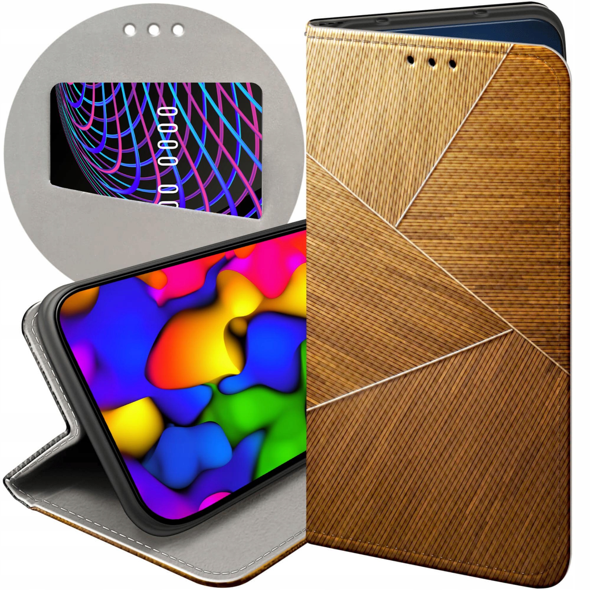 Etui Z Klapką Do Google Pixel 9A Brązowe Drewniane Brown Futerał Case