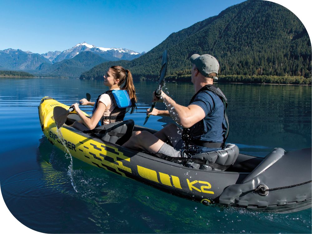 Kajak Explorer K2 2os. Intex Pompka + Wiosła 68307 MODEL 2024 Materiał pneumatyczny