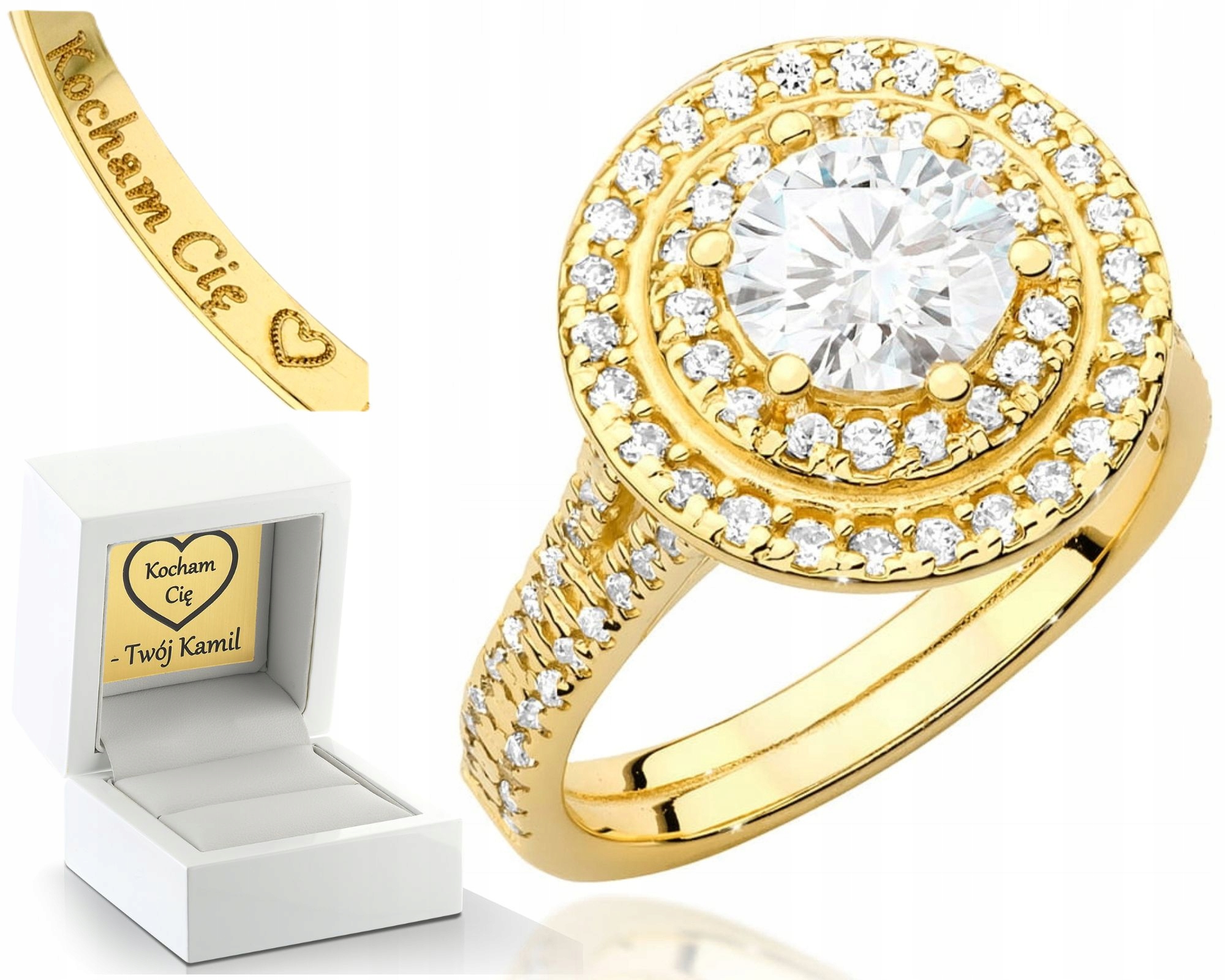 Zlatý Prstýnek S Brilianty Diamanty 585 Gravírování