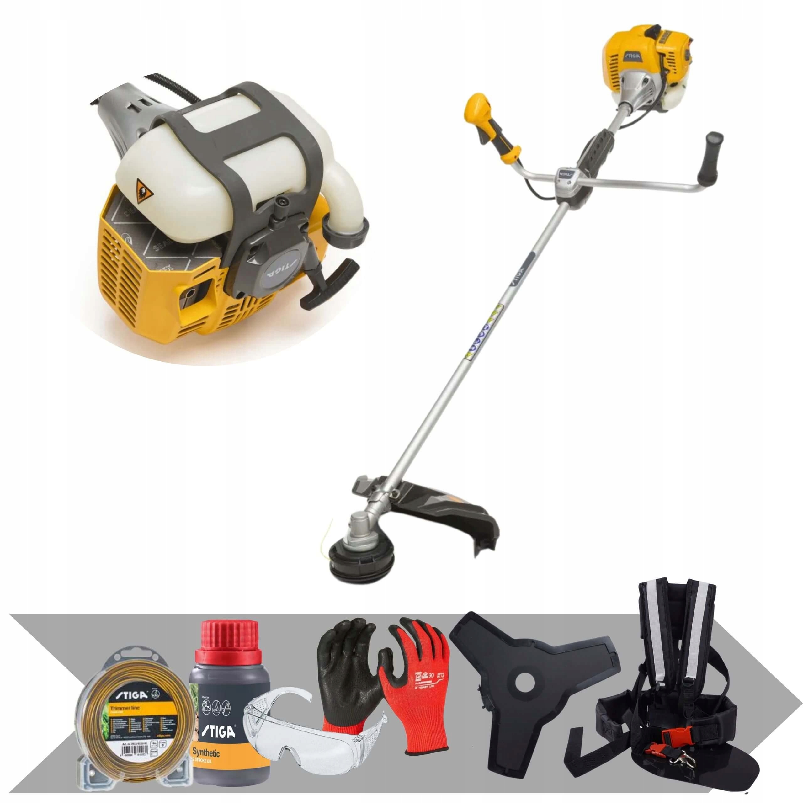 Popularna Kosa Spalinowa Stiga Bc 555 Zestaw Na Start Okulary Olej Rękawice