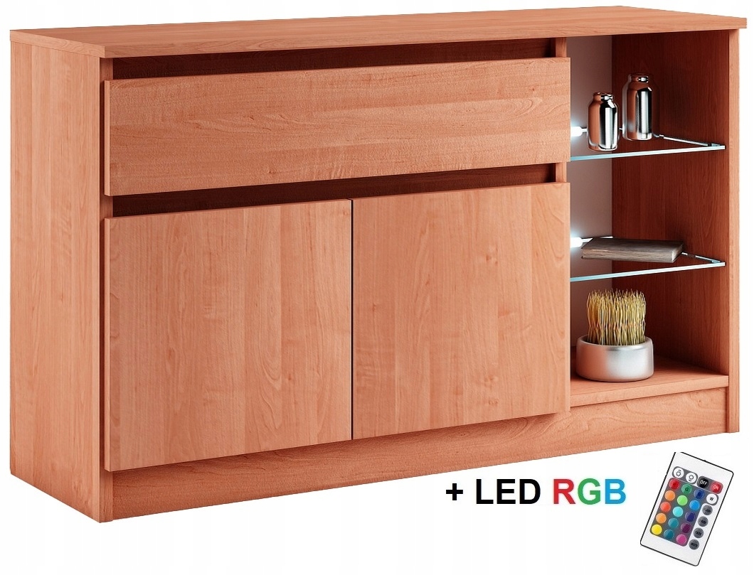 021-031 KOMODA LED2d1s + oświetlenie RGB - OLCHA