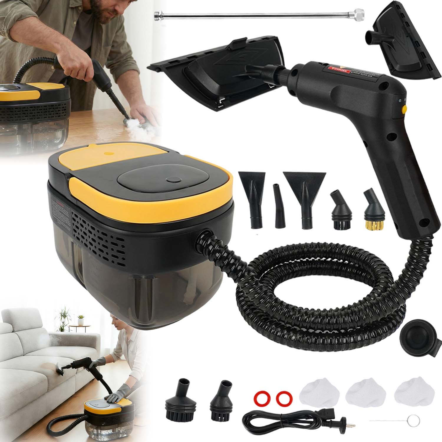 Parní Čistič 2500W Ruční Čistič Vysavač Parní Sada S Eko Příslušenstvím