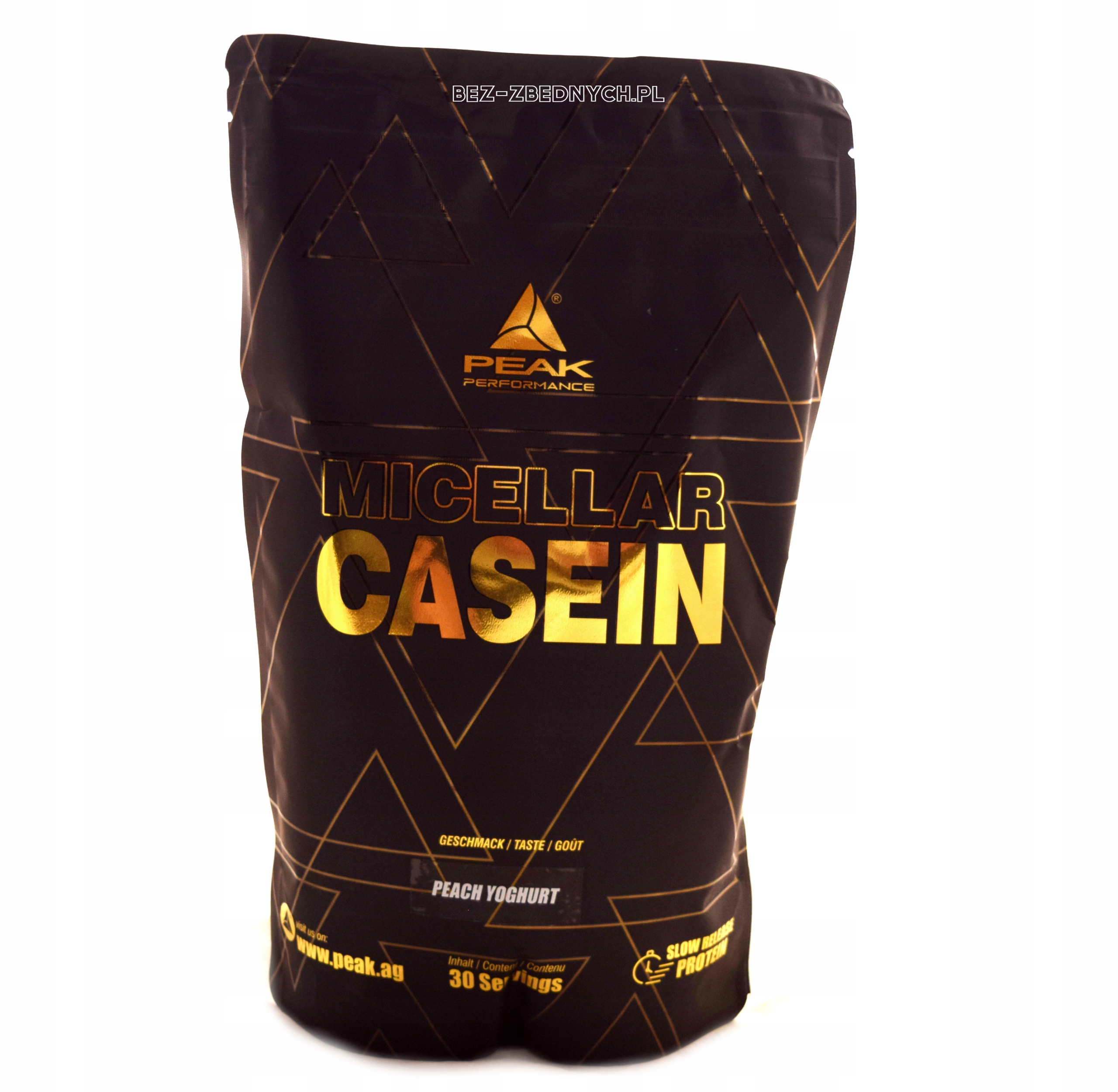 Peak Supplements Micellar Casein 900g Mléčná Bílkovina Laktáza Peach Yoghurt