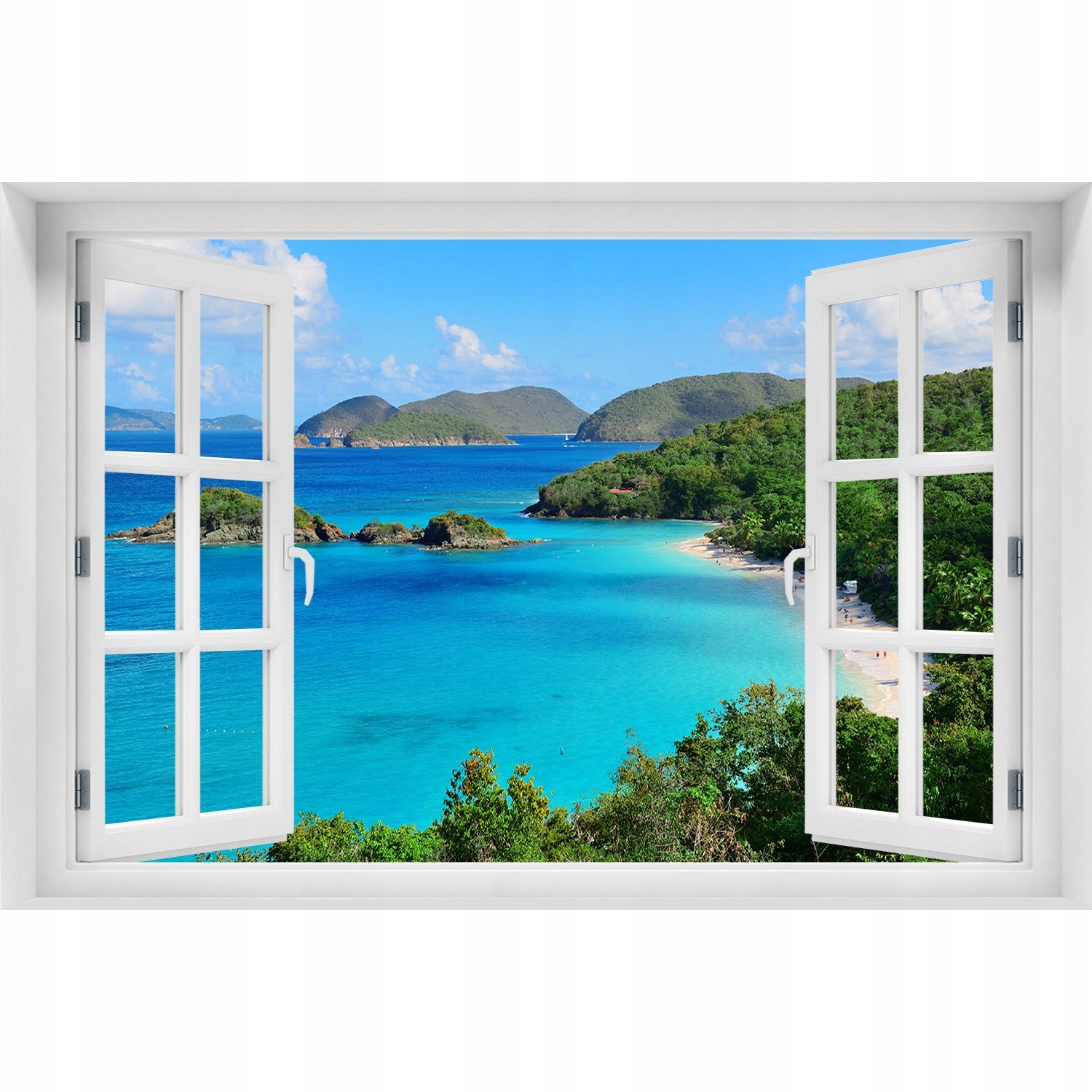 

3D Okno Naklejka na ścianę Wyspy dziewicze 90x60